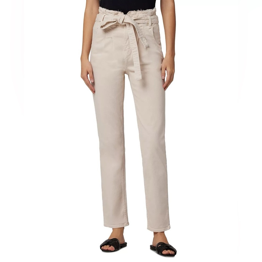 Hudson Jeans Cream Paperbag Waist Trousers